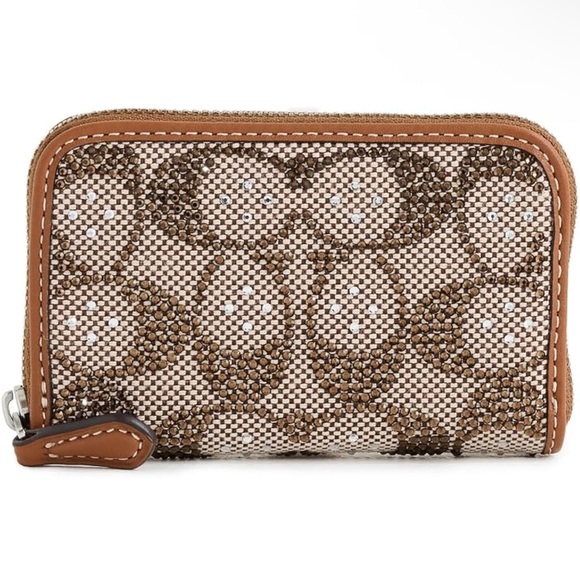 Coach Crystal Signature Jacquard Essential Small Card Wallet - New